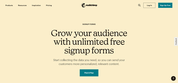 Free Pop-Up and Embedded Signup Forms Mailchimp
