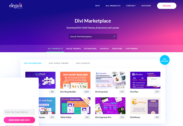 The Divi Marketplace Divi Child Themes Extensions Layout Packs