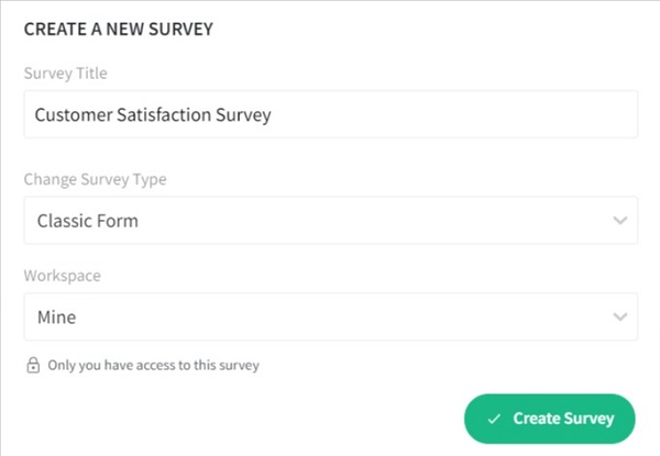 SurveySparrow create survey
