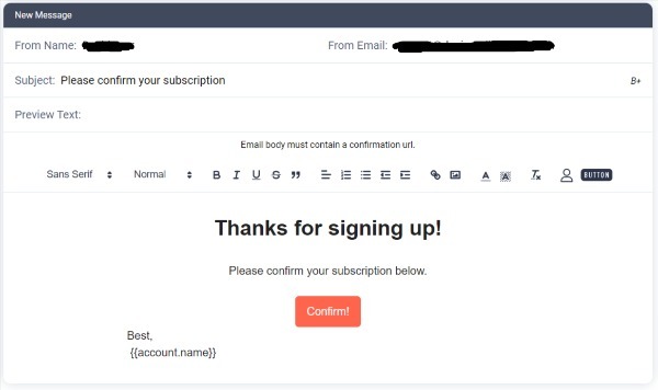SendFox Emails Edit