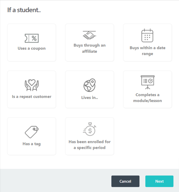 ThriveCart advanced sequences if student